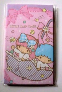 Sanrio Little Twin Stars Kiki & Lala Mini Envelopes Umbrella Pink Brand New