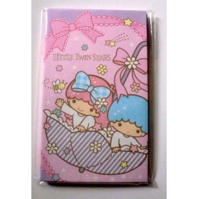 Photo1: Sanrio Little Twin Stars Kiki & Lala Mini Envelopes Umbrella Pink Brand New