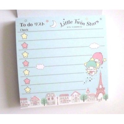 Photo2: Sanrio Little Twin Stars Kiki & Lala Memo Pad Paris Eiffel Tower Brand New