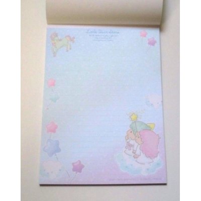 Photo2: Sanrio Little Twin Stars Kiki & Lala Letter Pad Unicorn Blue Brand New