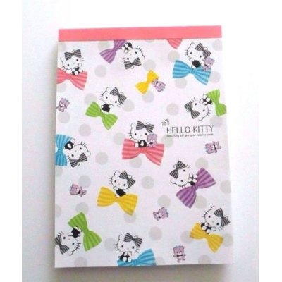 Photo1: Sanrio Hello Kitty Memo Pad Ribbon Pink Brand New