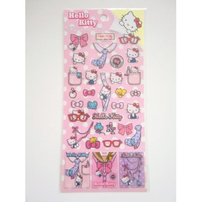 Photo1: Sanrio Hello Kitty Vinyl Stickers Uniform Pink Brand New