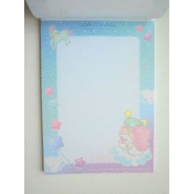 Photo2: Sanrio Little Twin Stars Kiki & Lala Memo Pad Unicorn Blue Brand New