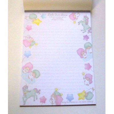 Photo2: Sanrio Little Twin Stars Kiki & Lala Letter Pad Unicorn White Brand New