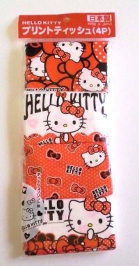 Sanrio Hello Kitty Pocket Tissue 4 pcs Ribbon Red Brand New