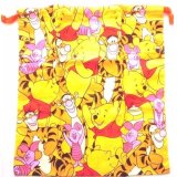 Disney Winnie the Pooh Pouch Kinchaku Mini Bag Lunch Bento Yellow Brand New