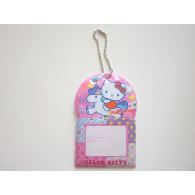 Photo1: Sanrio Hello Kitty Name Tag Reflection Keychain Traveling Brand New