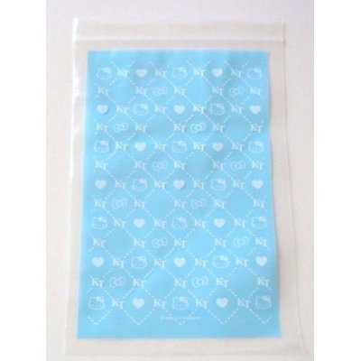 Photo1: Sanrio Hello Kitty Plastic Ziplock Bags 10 pcs Blue L New