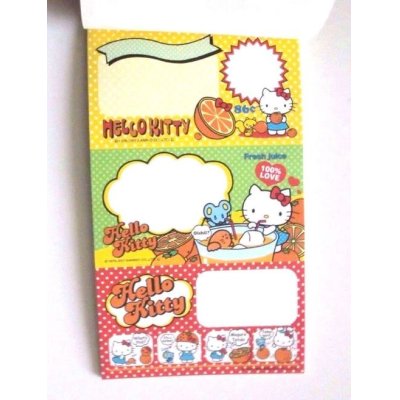 Photo3: Sanrio Hello Kitty Memo Pad Fresh Juice Orange Brand New