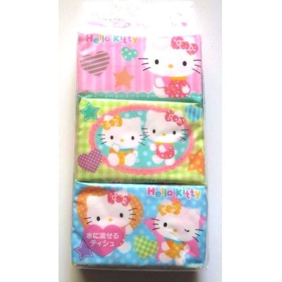 Photo1: Sanrio Hello Kitty Pocket Tissue 6 pcs Pastel Brand New