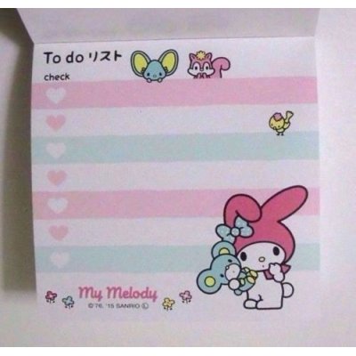 Photo2: Sanrio My Melody Memo Pad To Do List Stripe Pink Brand New