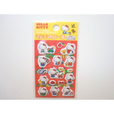 Photo1: Sanrio Hello Kitty Marshmallow Stickers Red Brand New