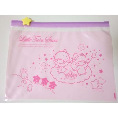 Photo1: Sanrio Little Twin Stars Kiki & Lala Plastic Slide Packs 3 pcs set Purple Pink M Brand New