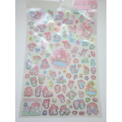 Photo1: Sanrio My Melody Glitter stickers 100 pcs Brand New