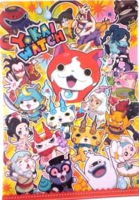 Yokai Watch Clear File Folder Jibanyan Bushinyan Shurakoma Whisper Red New