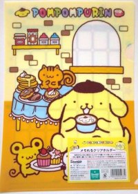 Sanrio Pompompurin Clear File Folder Yellow Sweets Brand New