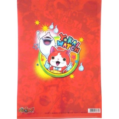 Photo2: Yokai Watch Clear File Folder Jibanyan Bushinyan Shurakoma Whisper Red New