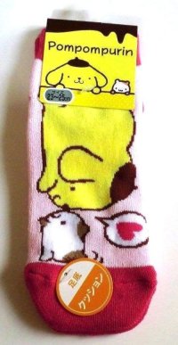 Sanrio Pompompurin Ankle Low Cut Cushion Socks Thick Brand New Pink