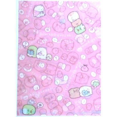 Photo1: San-X Sumikko Gurashi Clear File Folder Pink Brand New