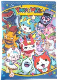 Yokai Watch Clear File Folder Jibanyan Bushinyan Shurakoma Whisper Blue New