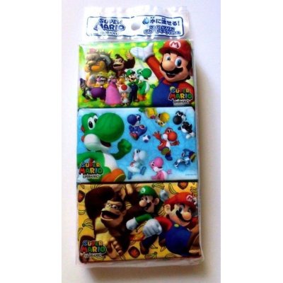 Photo1: Nintendo Super Mario Pocket Tissue 6 pcs set Brand New