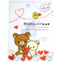 San-X Rilakkuma Korilakkuma Clear File Folder Heart Brand New