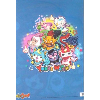 Photo2: Yokai Watch Clear File Folder Jibanyan Bushinyan Shurakoma Whisper Blue New