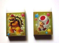 Nintendo Super Mario Kuppa Koopa Koppa Kinopio Eraser 2 pcs set Brand New