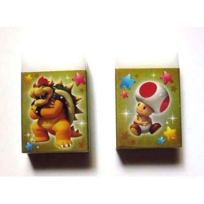 Photo1: Nintendo Super Mario Kuppa Koopa Koppa Kinopio Eraser 2 pcs set Brand New