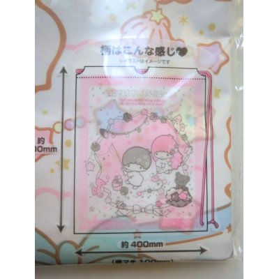 Photo2: Sanrio Little Twin Stars Kiki & Lala Plastic Bag Knapsack Pink Brand New