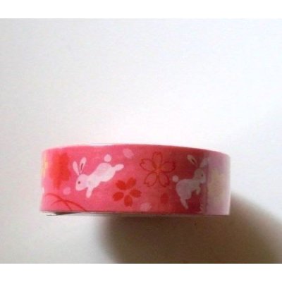 Photo2: Decorative Craft Washi Masking Tape Sticker Rabbit Sakura Brand New Pink