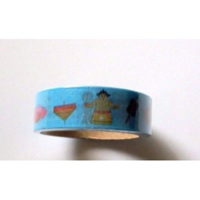 Photo1: Decorative Craft Washi Masking Tape Sticker Goldfish Sumo Taiyaki Japan Pattern