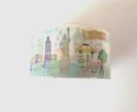 Decorative Craft Washi Masking Tape Sticker Wide World Traveling NY France.. New