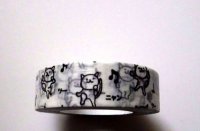 Decorative Craft Washi Masking Tape Sticker Cat Dance Brand New White