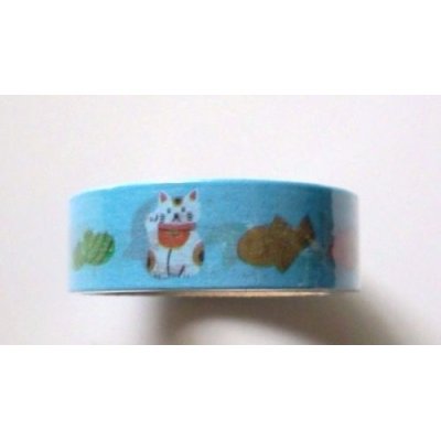 Photo3: Decorative Craft Washi Masking Tape Sticker Goldfish Sumo Taiyaki Japan Pattern