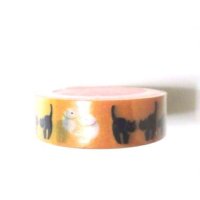 Decorative Craft Washi Masking Tape Sticker Japan Cat Orange Brand New