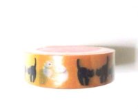 Decorative Craft Washi Masking Tape Sticker Japan Cat Orange Brand New