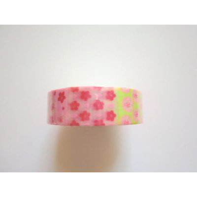 Photo1: Decorative Craft Washi Masking Tape Sticker Sakura Pink Yellow Brand New