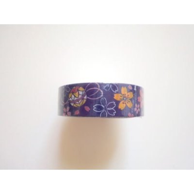 Photo2: Decorative Craft Washi Masking Tape Sticker Fan Mari Navy Brand New