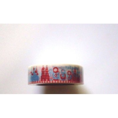 Photo1: Decorative Craft Washi Masking Tape Sticker World Traveling Russia Brand New