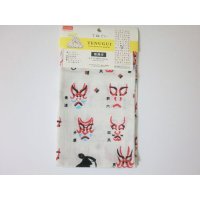 Tenugui Cotton Hand Cloth Kabuki Kumadori Pattern Red 100% Cotton Brand-New