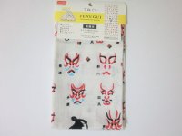 Tenugui Cotton Hand Cloth Kabuki Kumadori Pattern Red 100% Cotton Brand-New