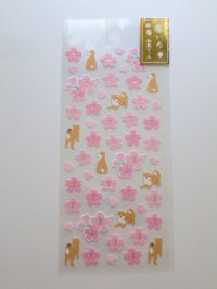 Japanese Paper Washi Sakura Shiba Dog Stickers Brand New