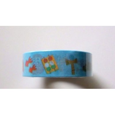 Photo2: Decorative Craft Washi Masking Tape Sticker Goldfish Sumo Taiyaki Japan Pattern