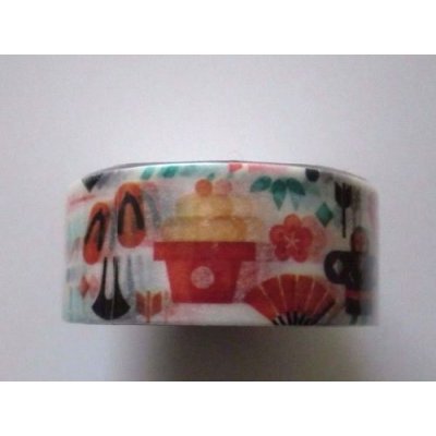 Photo1: Decorative Craft Washi Masking Tape Sticker A Happy New Year Japan Wide New