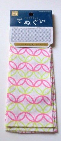 Tenugui Cotton Cloth Shippo 100% Cotton Brand-New Pink Green