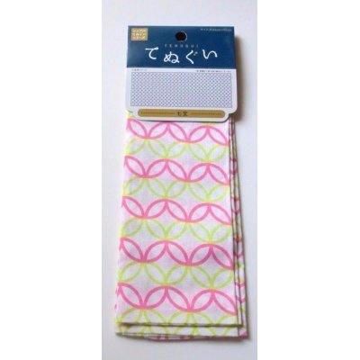 Photo1: Tenugui Cotton Cloth Shippo 100% Cotton Brand-New Pink Green