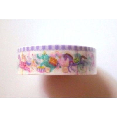 Photo1: Decorative Craft Washi Masking Tape Sticke Merry-go-round Brand New