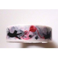 Decorative Craft Washi Masking Tape Sticker Cat Woolen Yarn Brand New Red