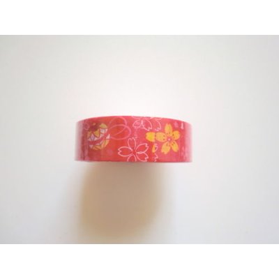 Photo2: Decorative Craft Washi Masking Tape Sticker Fan Mari Red Brand New